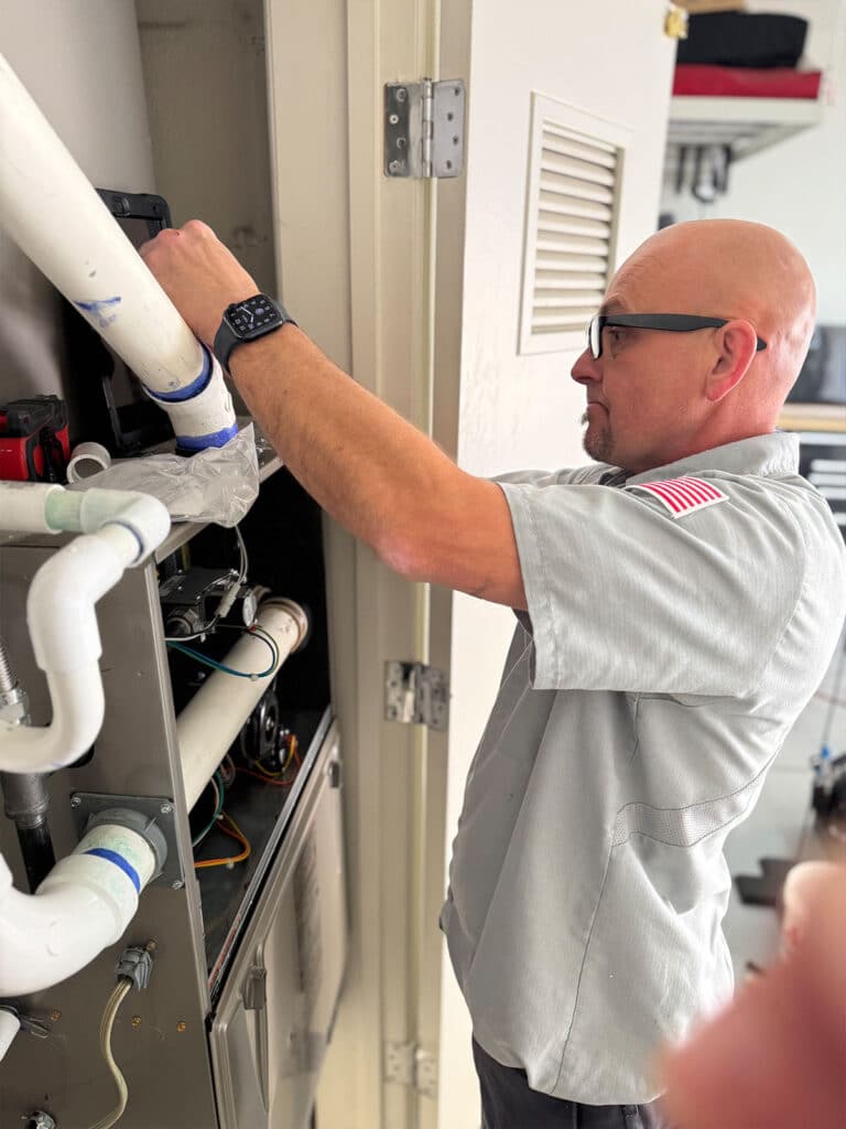 a man working on a machine