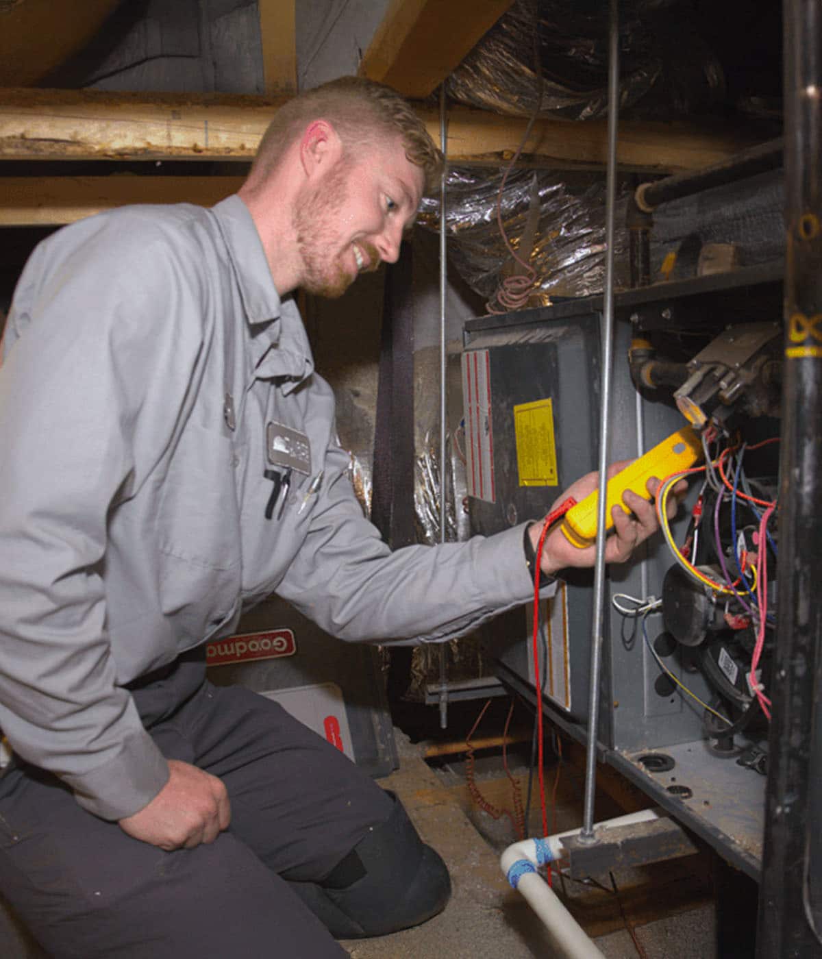 reading pressure gauge on furnace