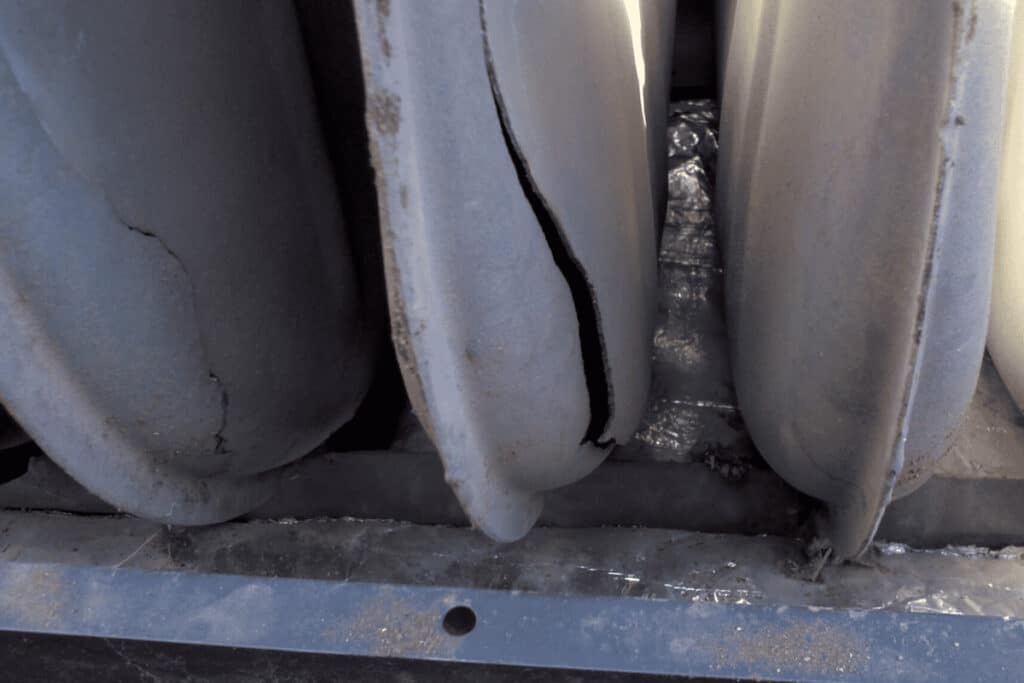 cracked heat exchanger
