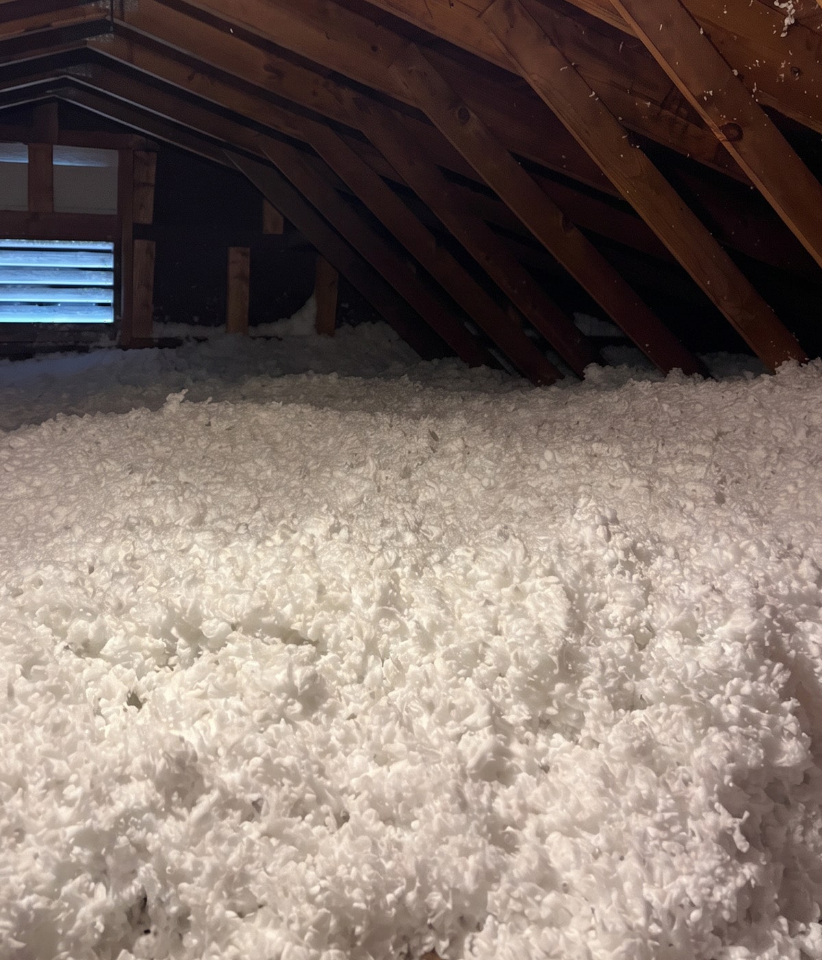 insulated attic with insulation